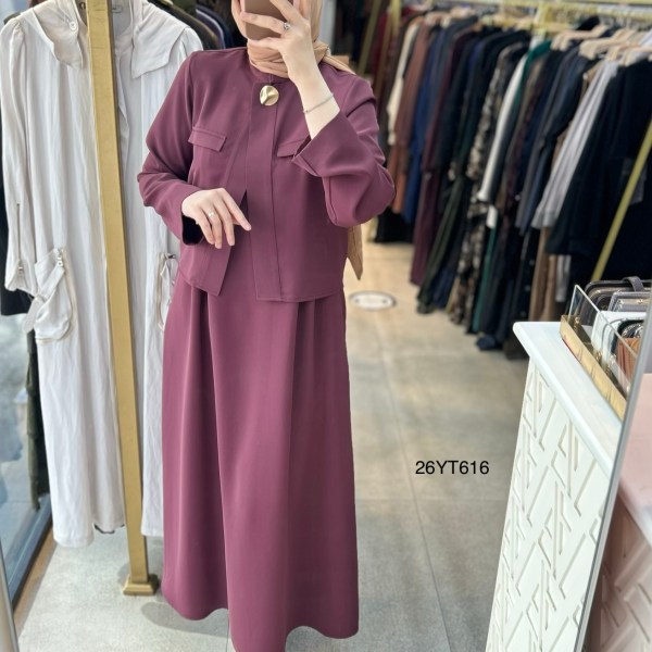 26YT616 Armine Trend İçli Dışlı Elbise - Görsel 10