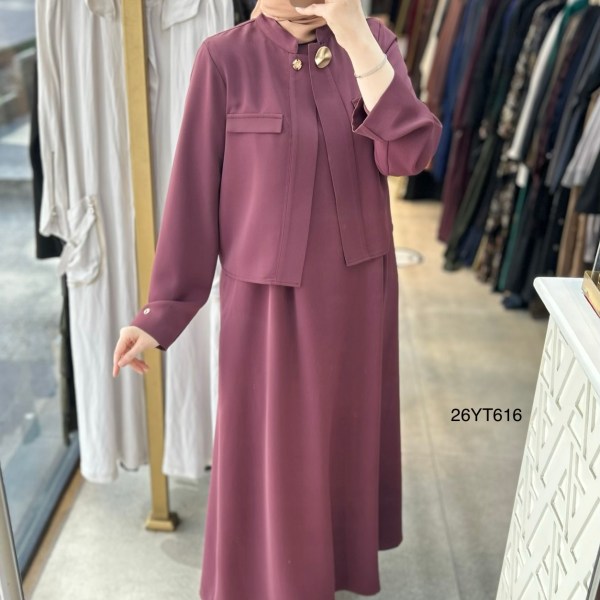 26YT616 Armine Trend İçli Dışlı Elbise - Görsel 11