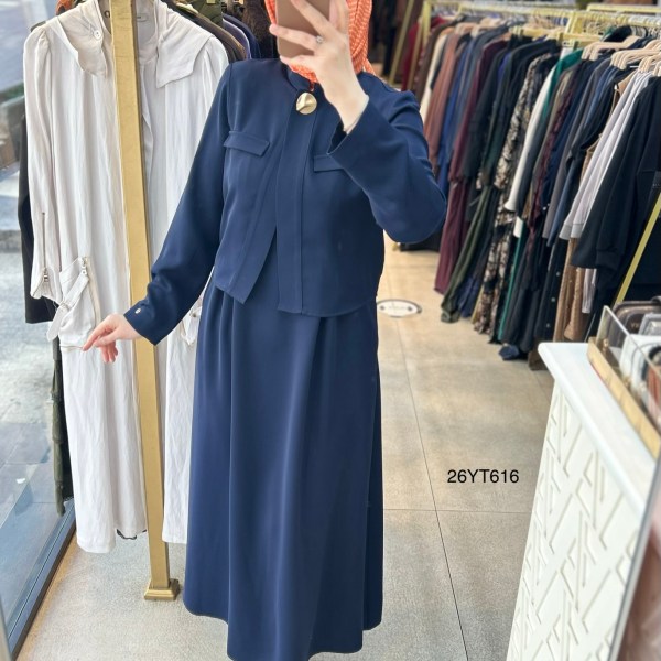 26YT616 Armine Trend İçli Dışlı Elbise - Görsel 5