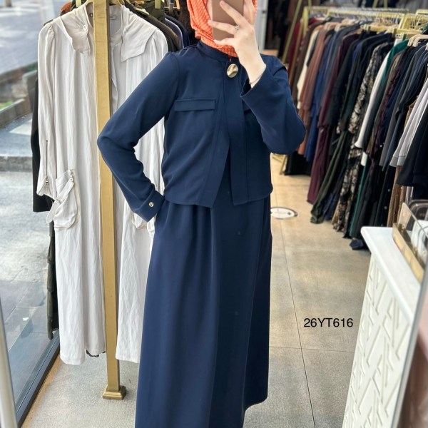 26YT616 Armine Trend İçli Dışlı Elbise - Görsel 2