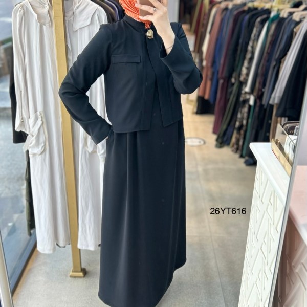 26YT616 Armine Trend İçli Dışlı Elbise - Görsel 8