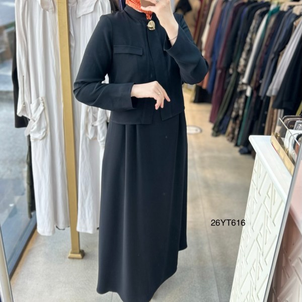 26YT616 Armine Trend İçli Dışlı Elbise - Görsel 9