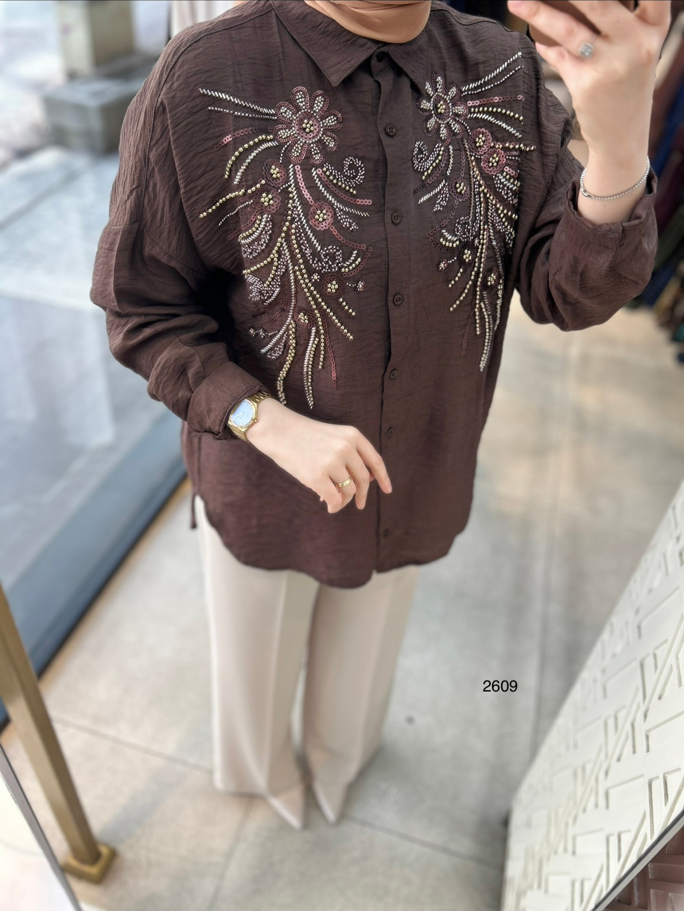 2609 Önü İşleme Detaylı Gömlek