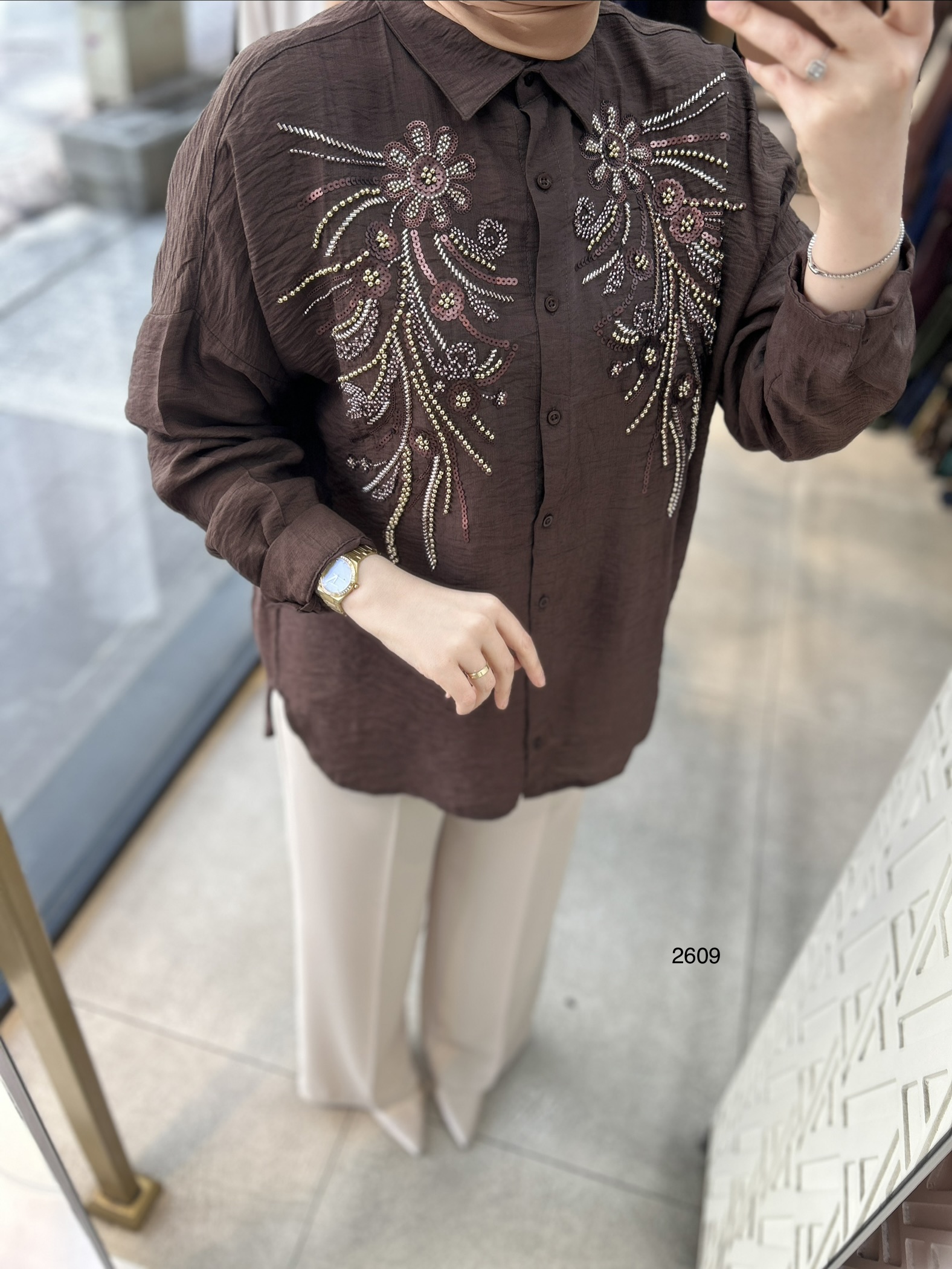 2609 Önü İşleme Detaylı Gömlek - Görsel 10