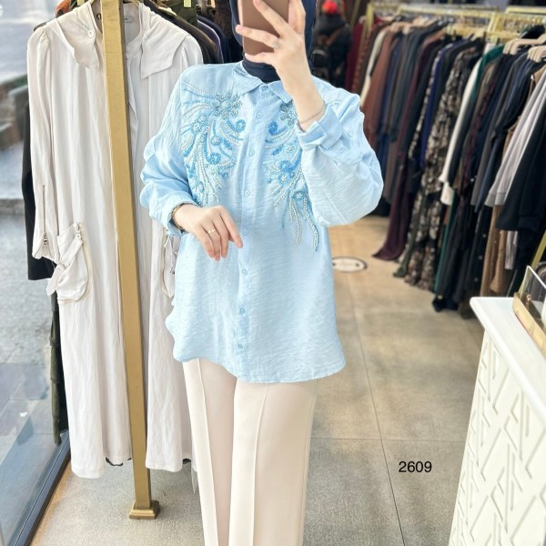 2609 Önü İşleme Detaylı Gömlek - Görsel 6