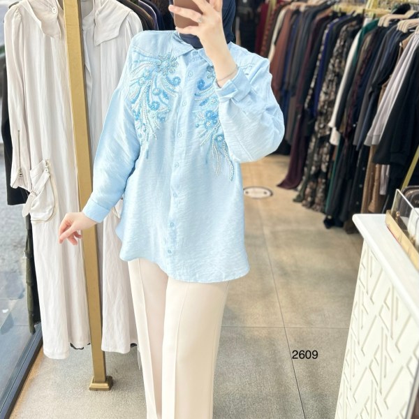 2609 Önü İşleme Detaylı Gömlek - Görsel 7