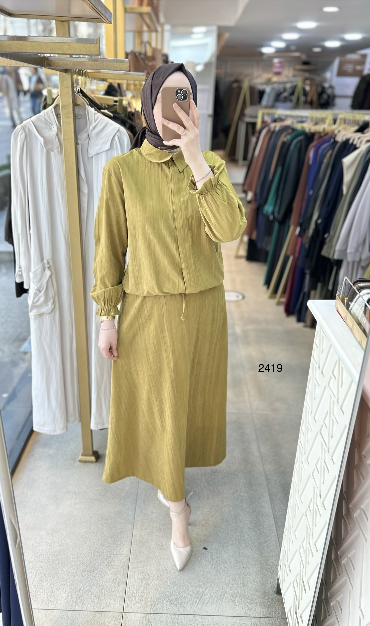 2419 Vual Kumaş Etekli Takım