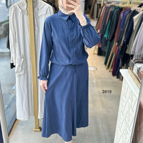 2419 Vual Kumaş Etekli Takım - Görsel 15