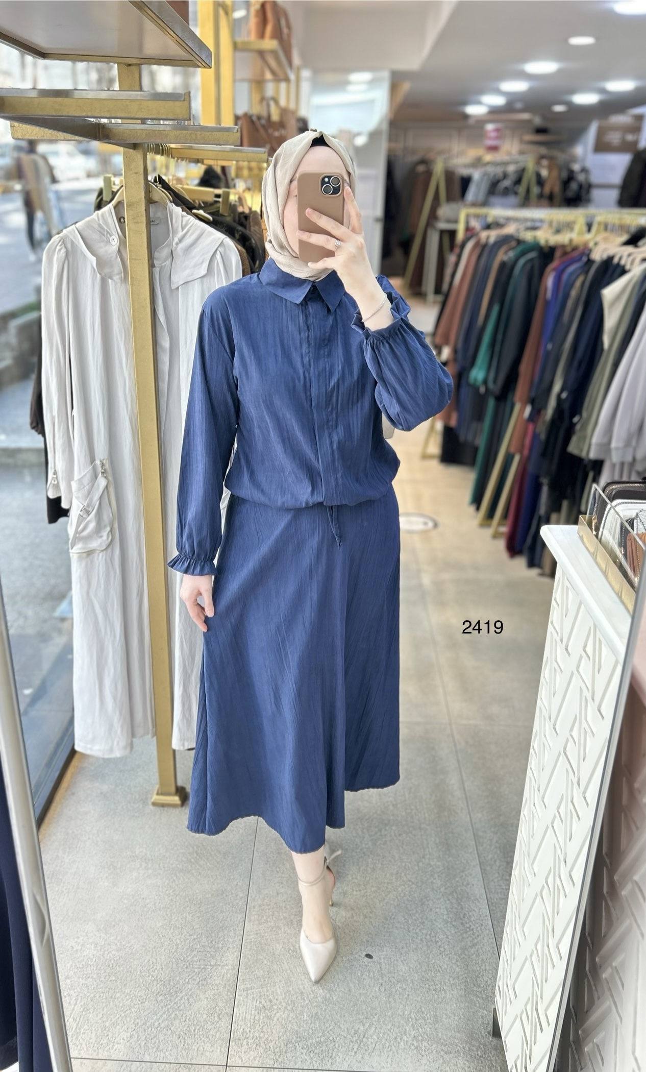 2419 Vual Kumaş Etekli Takım