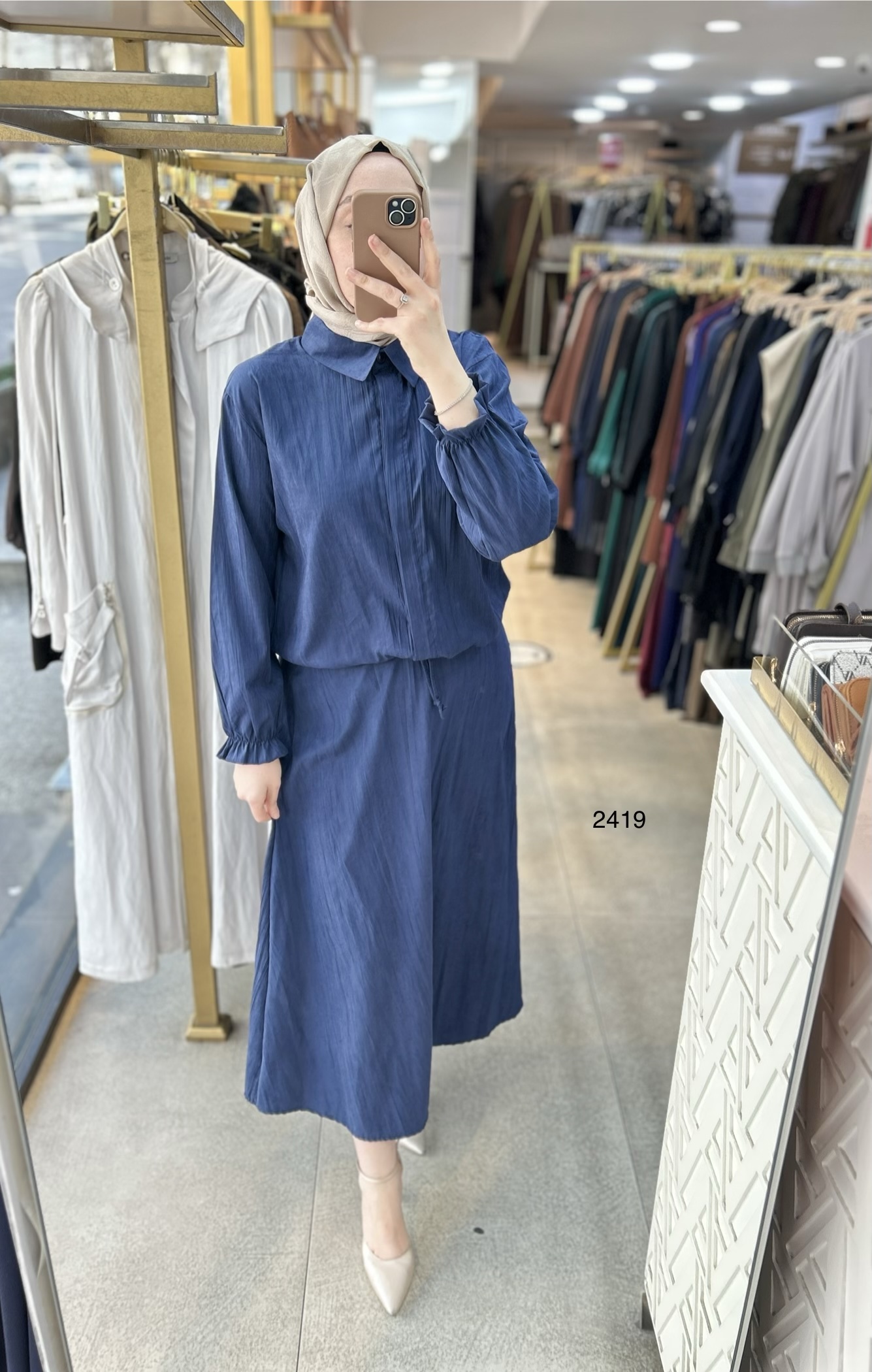 2419 Vual Kumaş Etekli Takım