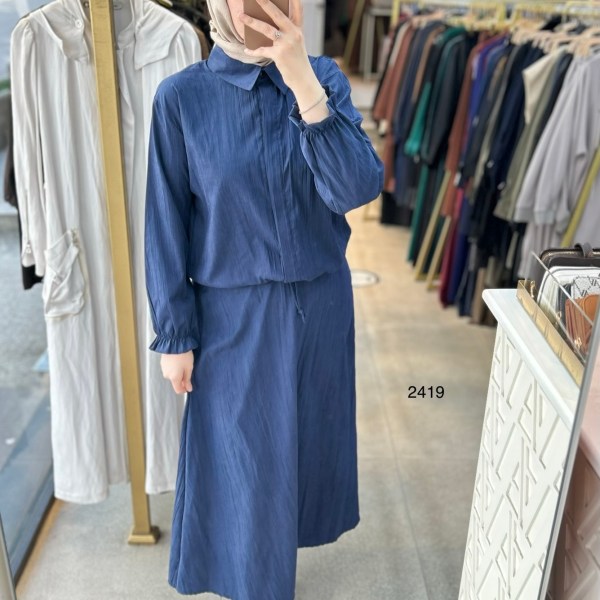 2419 Vual Kumaş Etekli Takım - Görsel 9