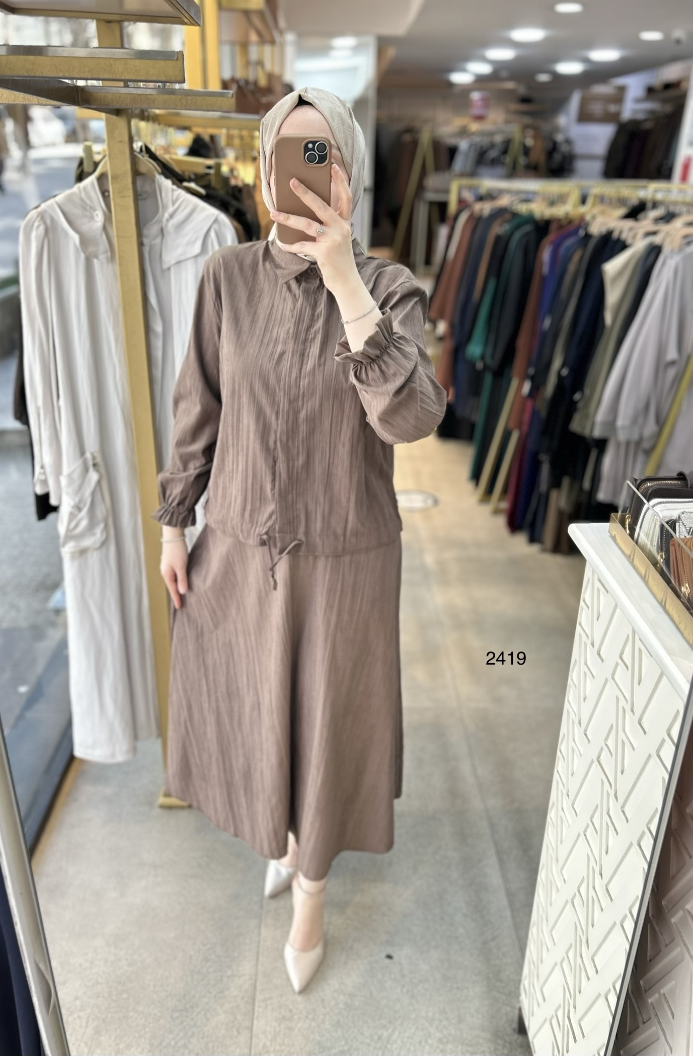 2419 Vual Kumaş Etekli Takım