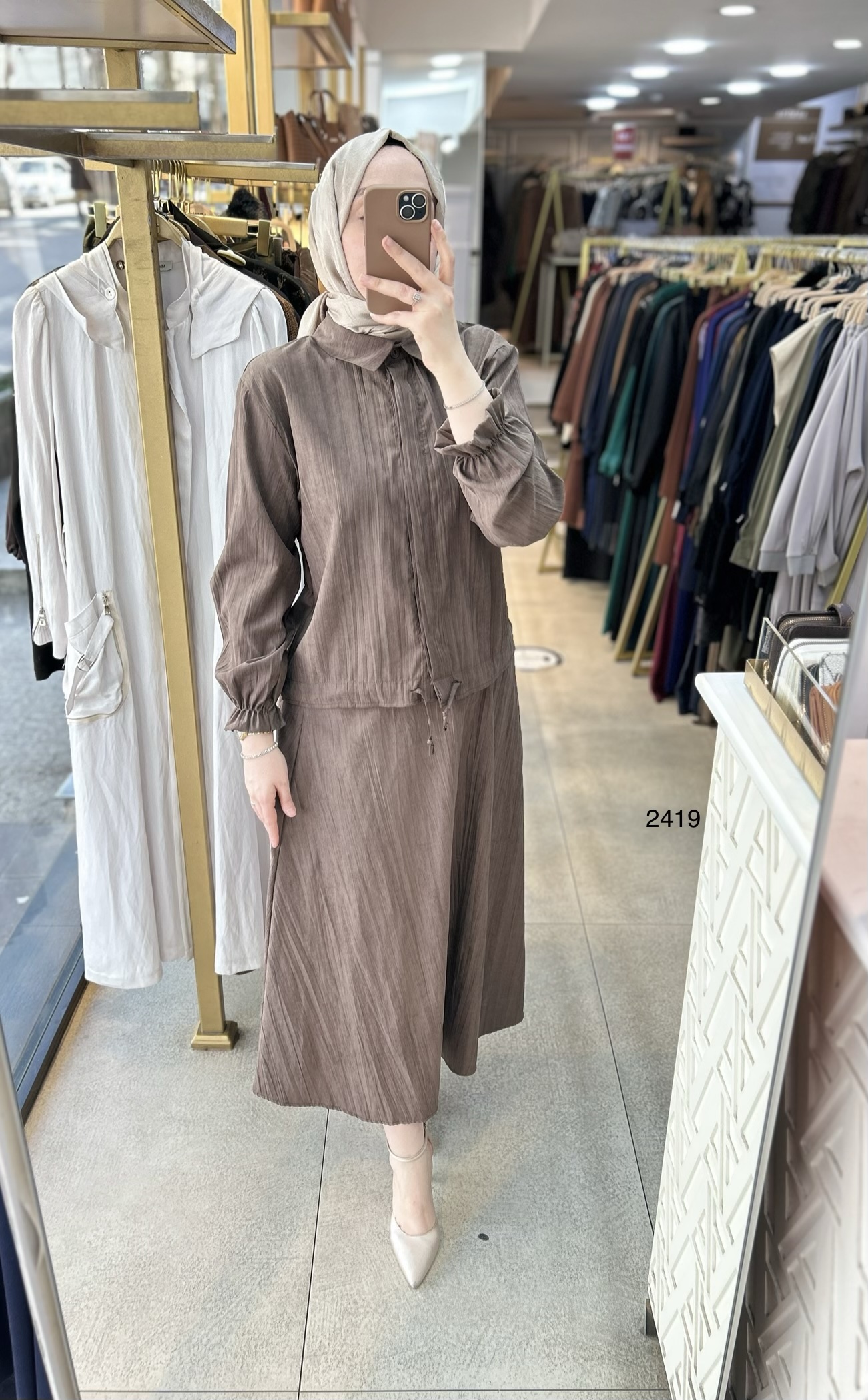 2419 Vual Kumaş Etekli Takım