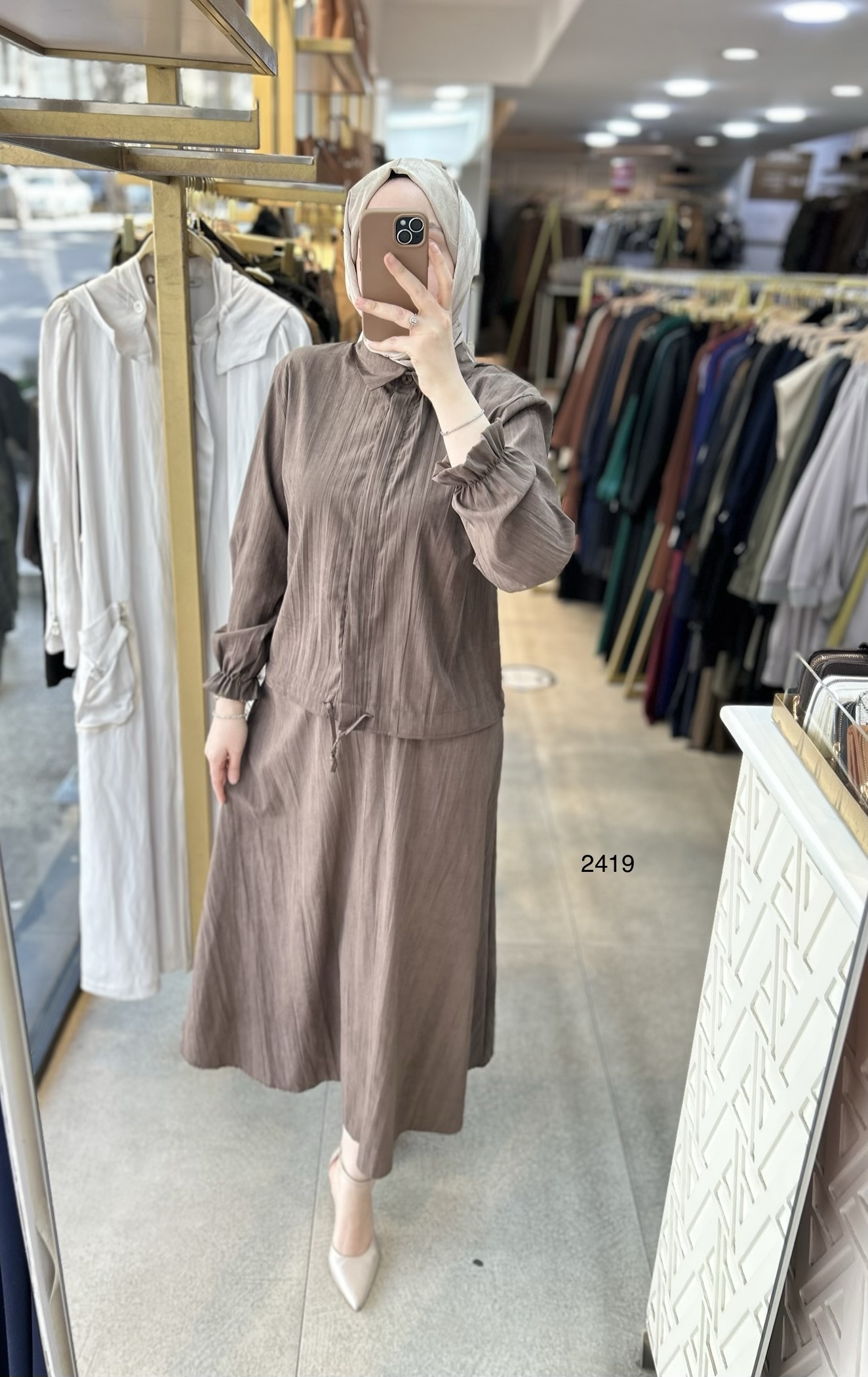 2419 Vual Kumaş Etekli Takım