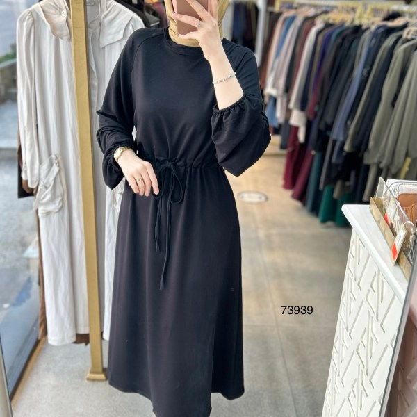 73939 Belden Bağlamalı Elbise - Görsel 7