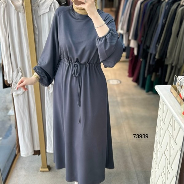 73939 Belden Bağlamalı Elbise - Görsel 2