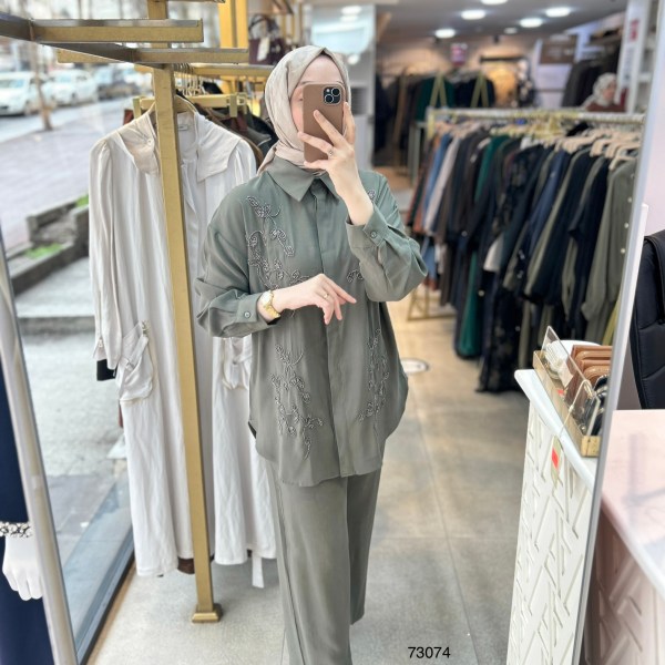 73074 Taş İşlemeli  Takım - Görsel 13