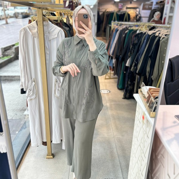 73074 Taş İşlemeli  Takım - Görsel 9