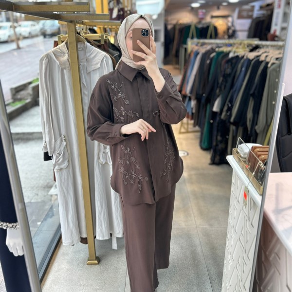 73074 Taş İşlemeli  Takım - Görsel 4