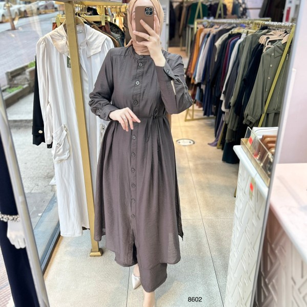 8602 Vual Kumaş Kemerli Takım - Görsel 27