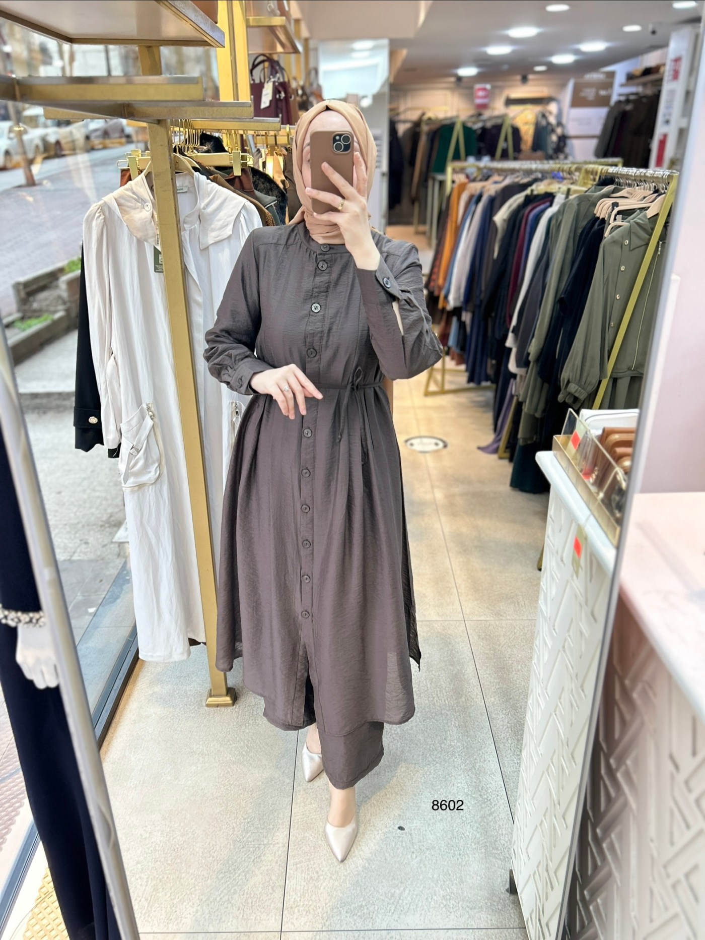 8602 Vual Kumaş Kemerli Takım