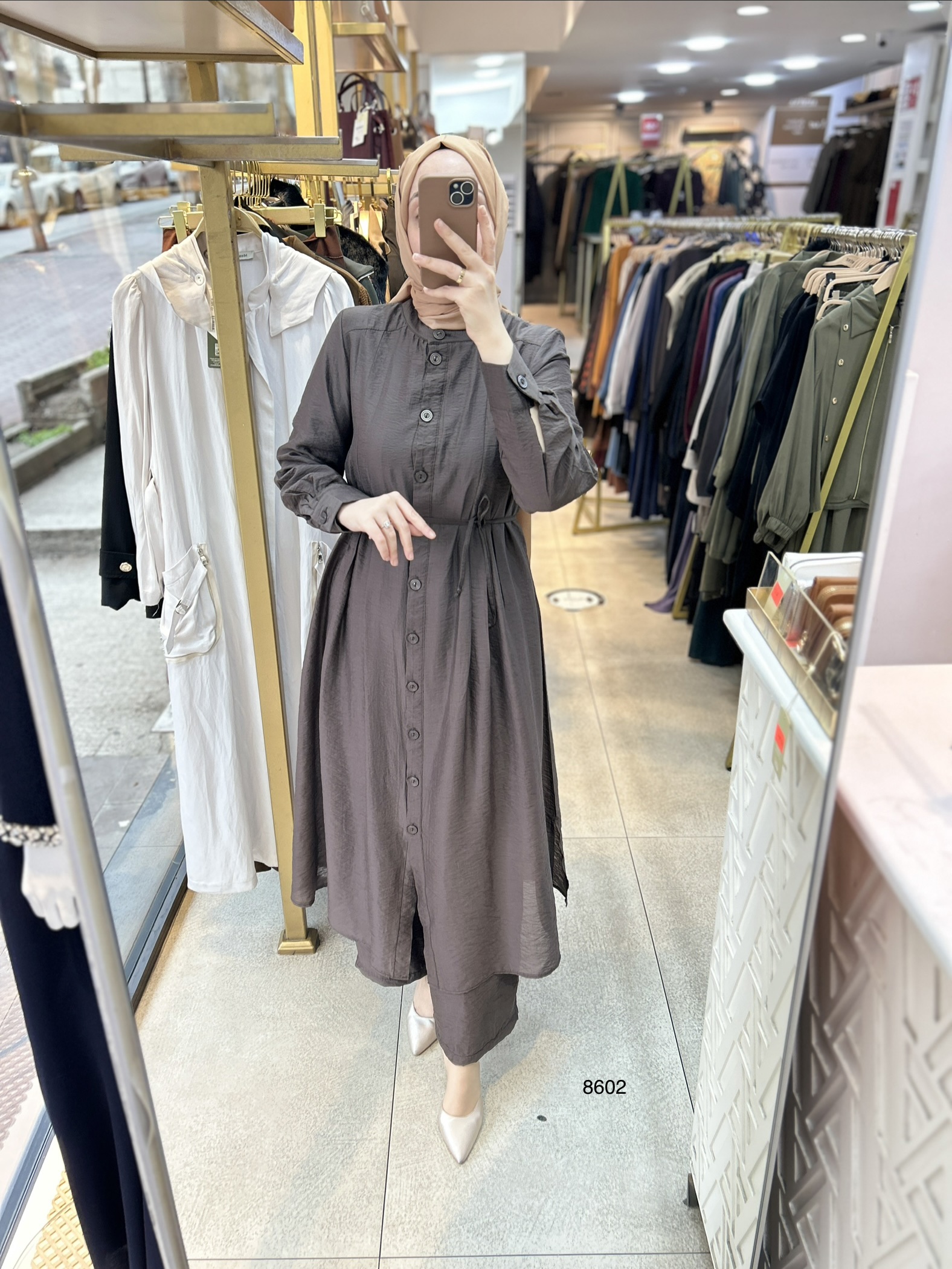 8602 Vual Kumaş Kemerli Takım - Görsel 28