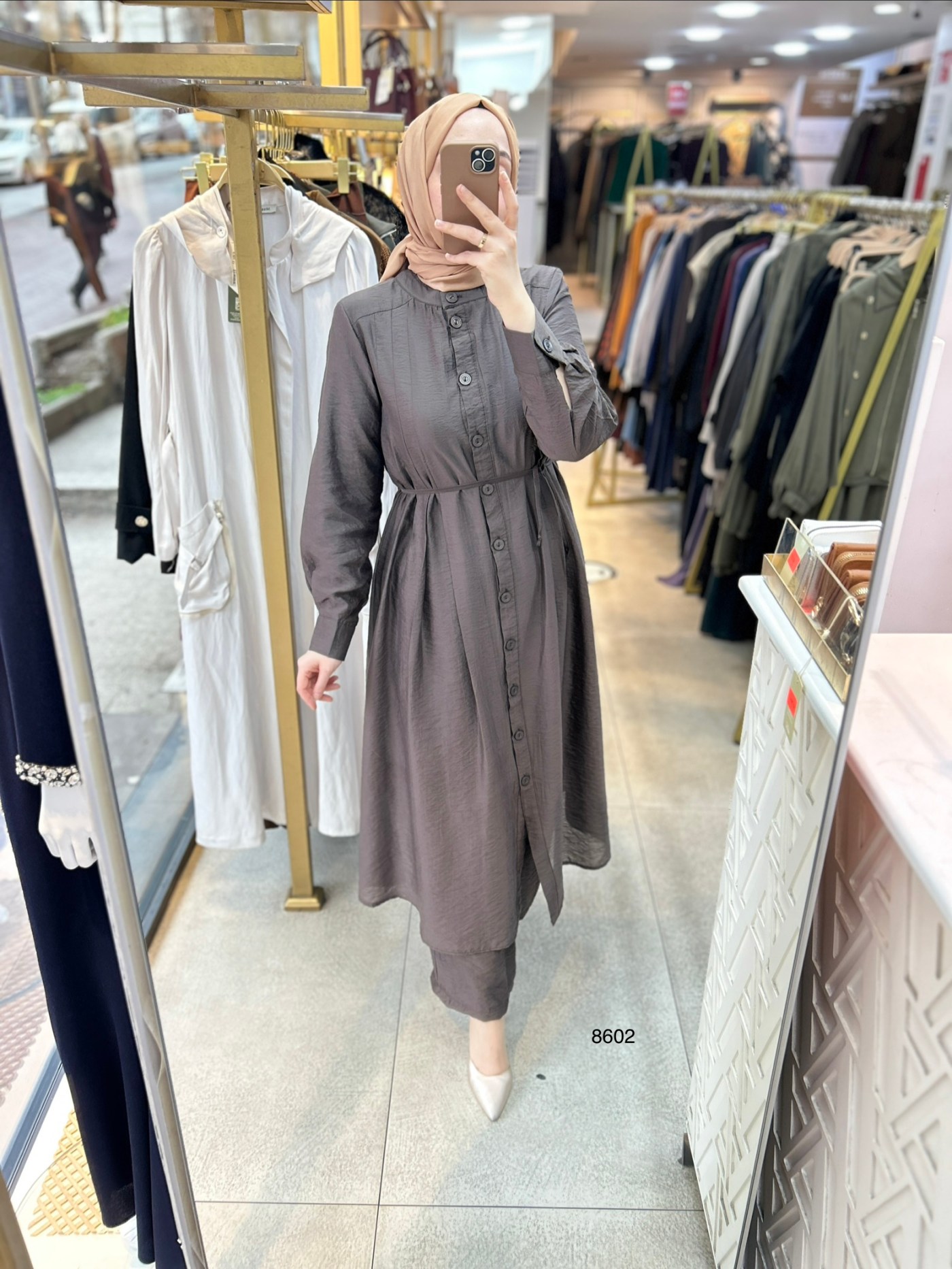 8602 Vual Kumaş Kemerli Takım