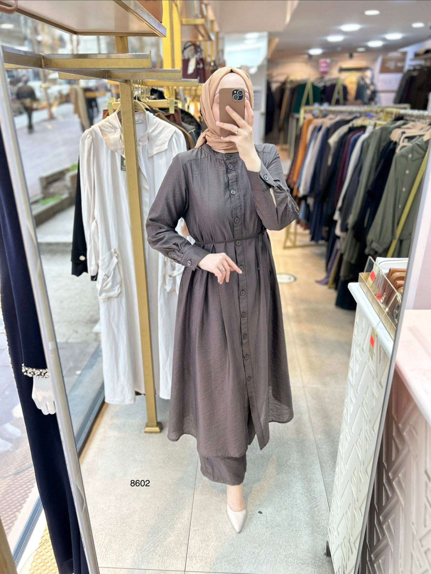 8602 Vual Kumaş Kemerli Takım