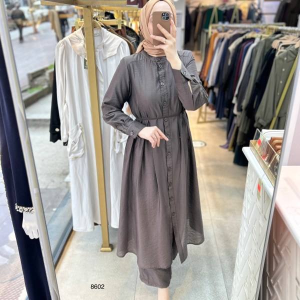 8602 Vual Kumaş Kemerli Takım - Görsel 26