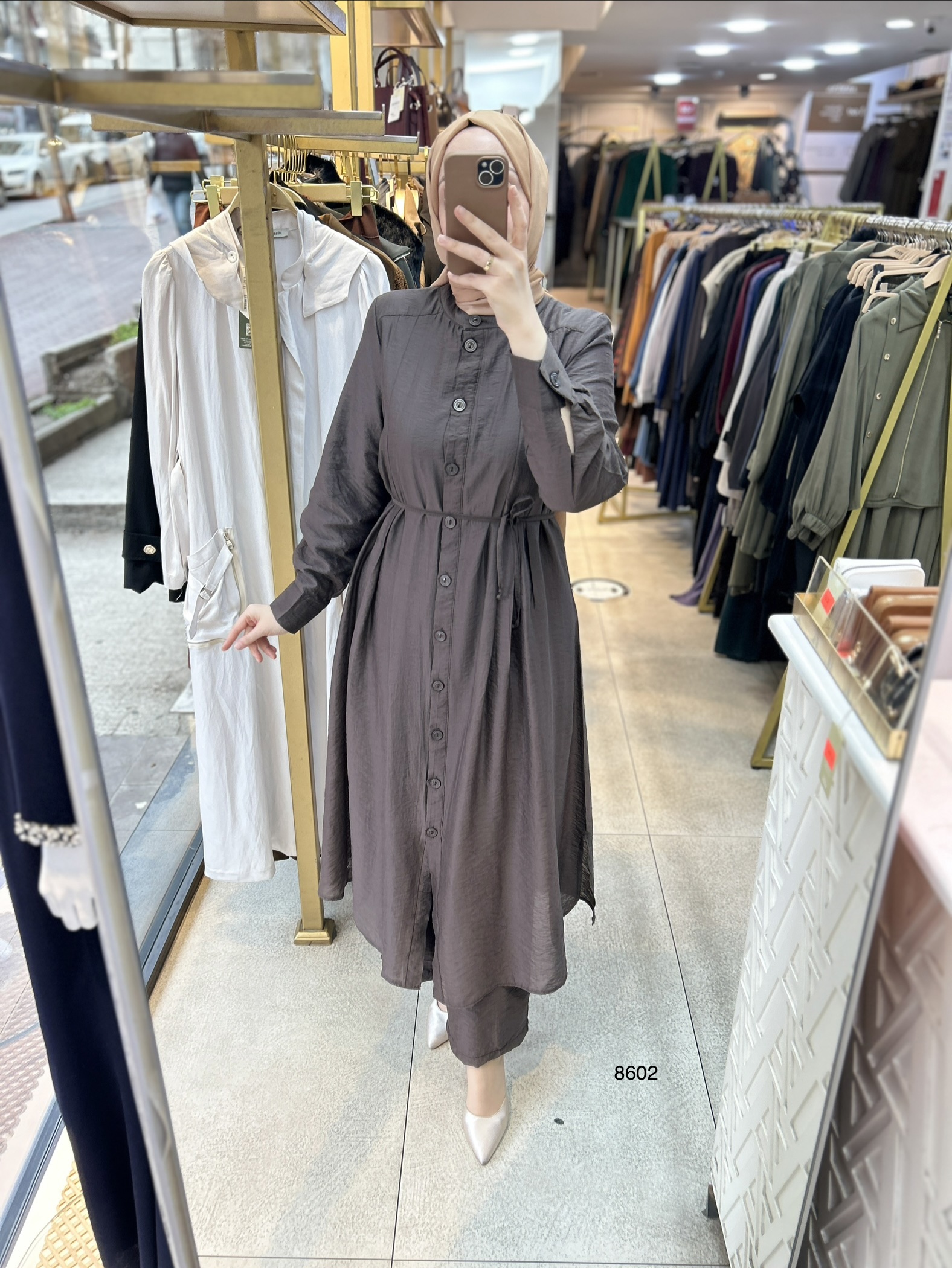 8602 Vual Kumaş Kemerli Takım - Görsel 25