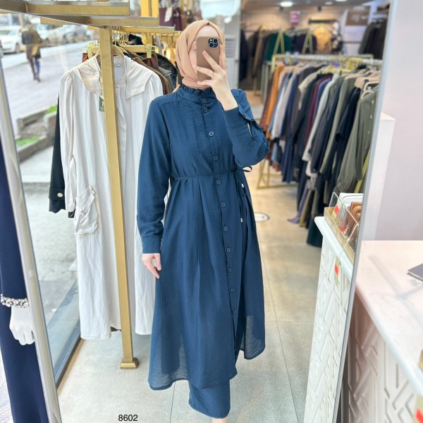 8602 Vual Kumaş Kemerli Takım - Görsel 8