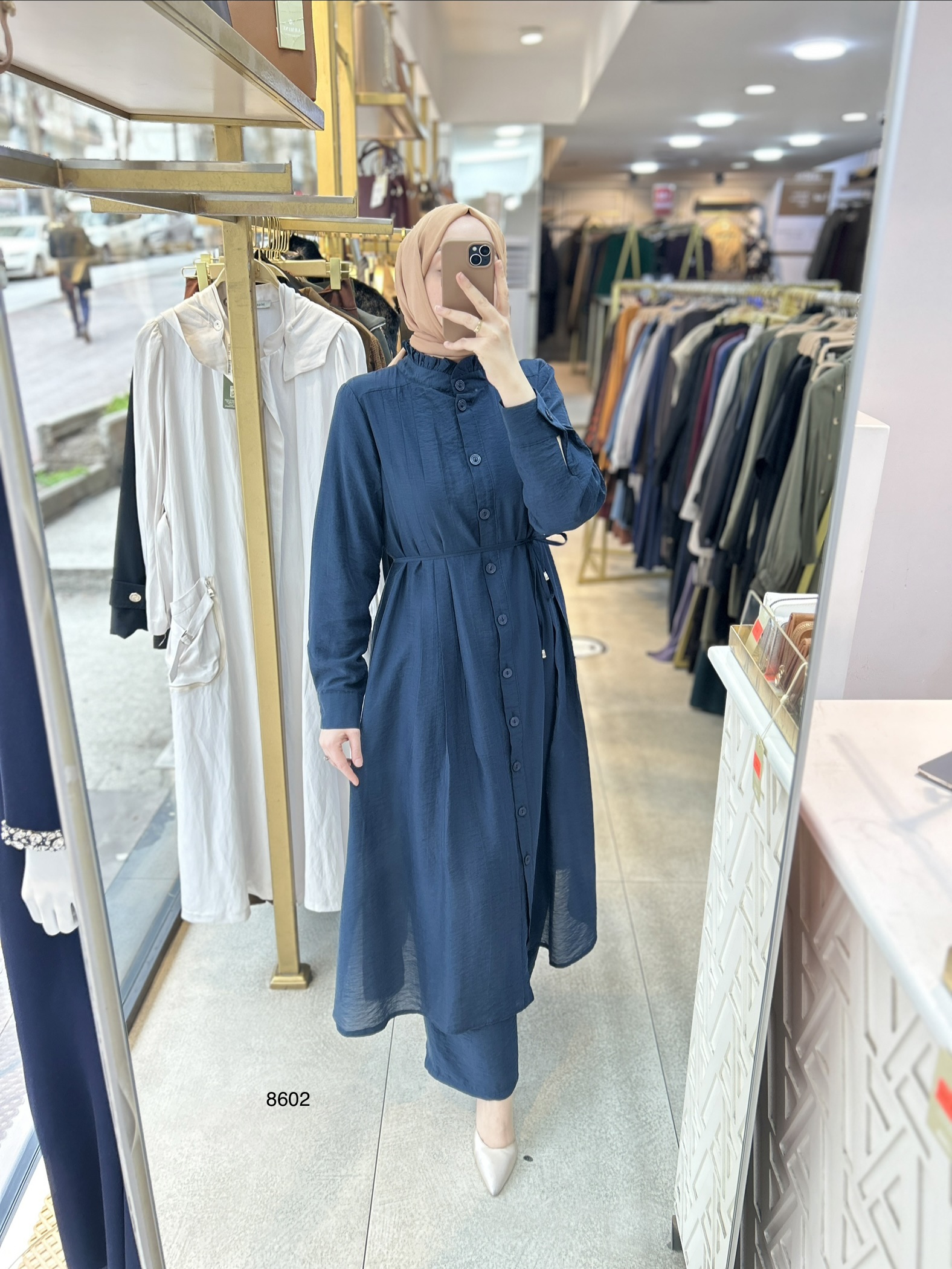 8602 Vual Kumaş Kemerli Takım - Görsel 8