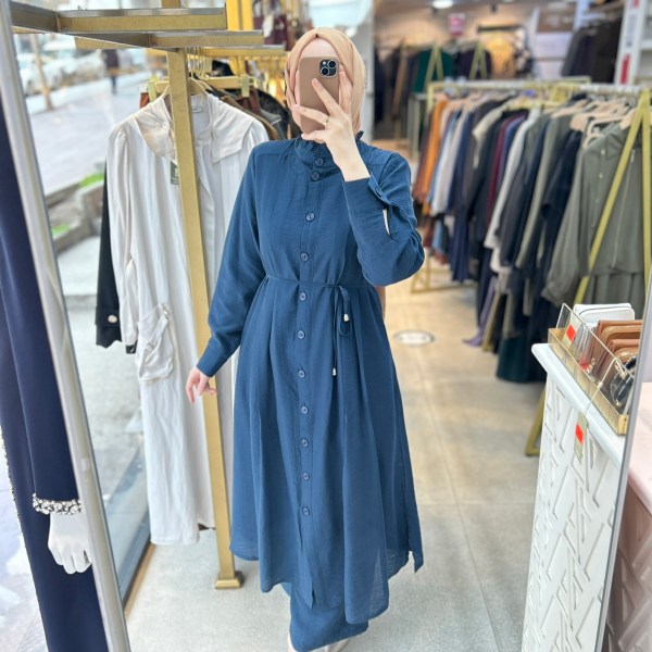 8602 Vual Kumaş Kemerli Takım - Görsel 7