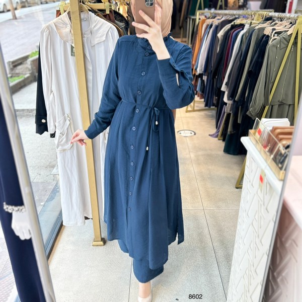 8602 Vual Kumaş Kemerli Takım - Görsel 33