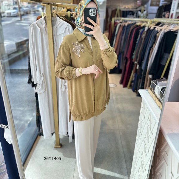 26YT405 Armine Trend Çiçekli Tunik - Görsel 8