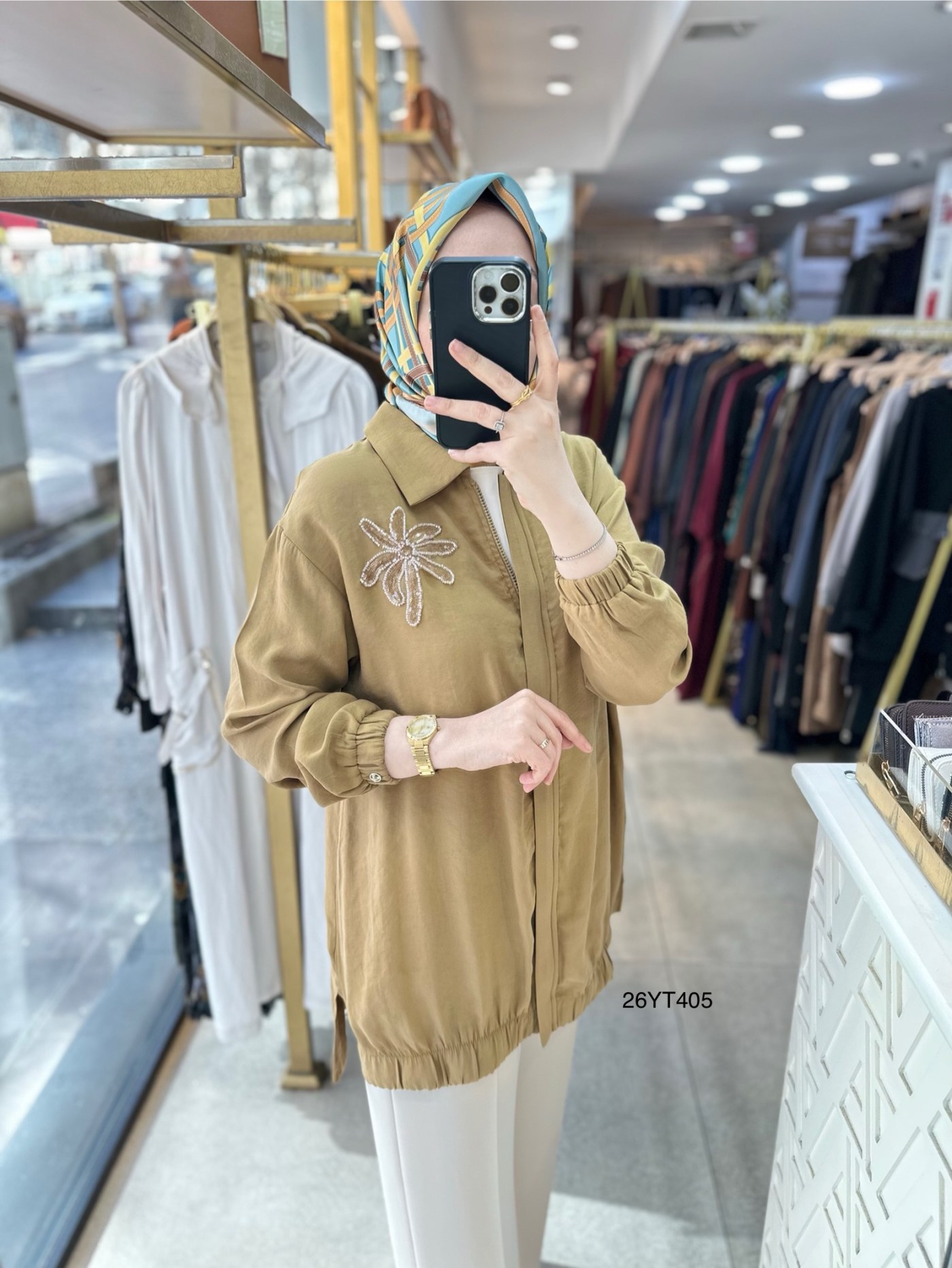 26YT405 Armine Trend Çiçekli Tunik