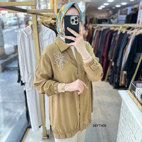 26YT405 Armine Trend Çiçekli Tunik - Görsel 7