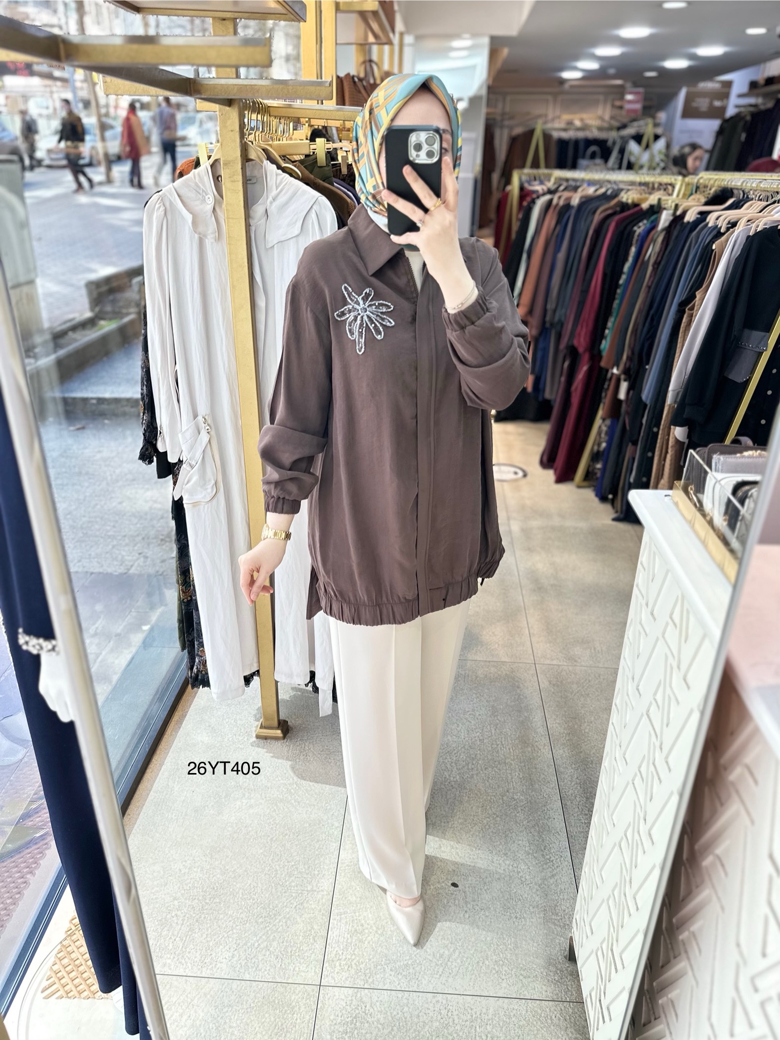 26YT405 Armine Trend Çiçekli Tunik - Görsel 15