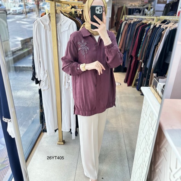 26YT405 Armine Trend Çiçekli Tunik - Görsel 1