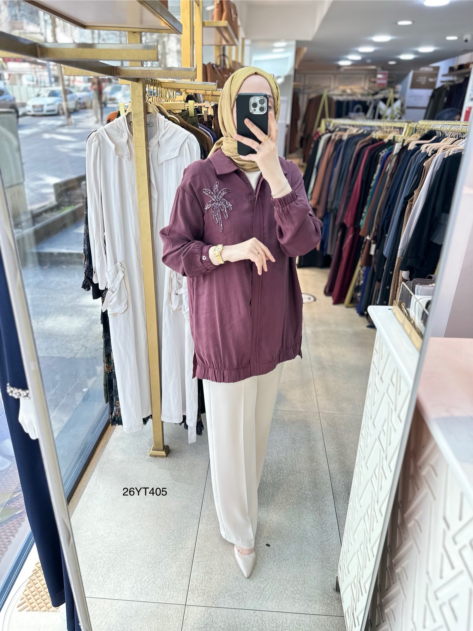 26YT405 Armine Trend Çiçekli Tunik - Görsel 1