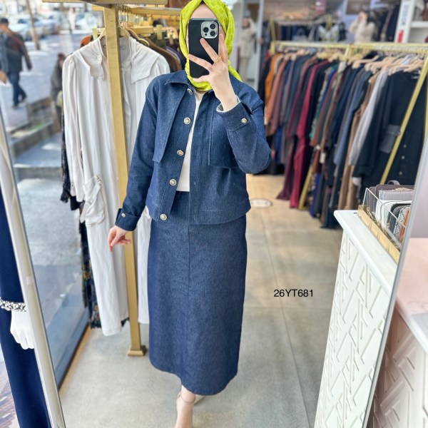 26YT681 Armine Trend Düğmeli Takım - Görsel 3