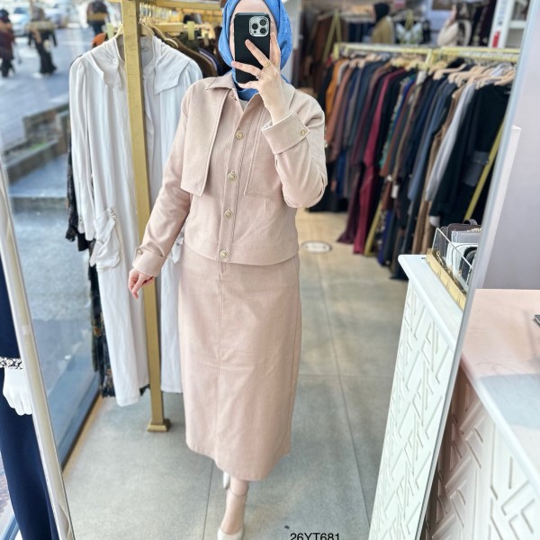 26YT681 Armine Trend Düğmeli Takım - Görsel 7