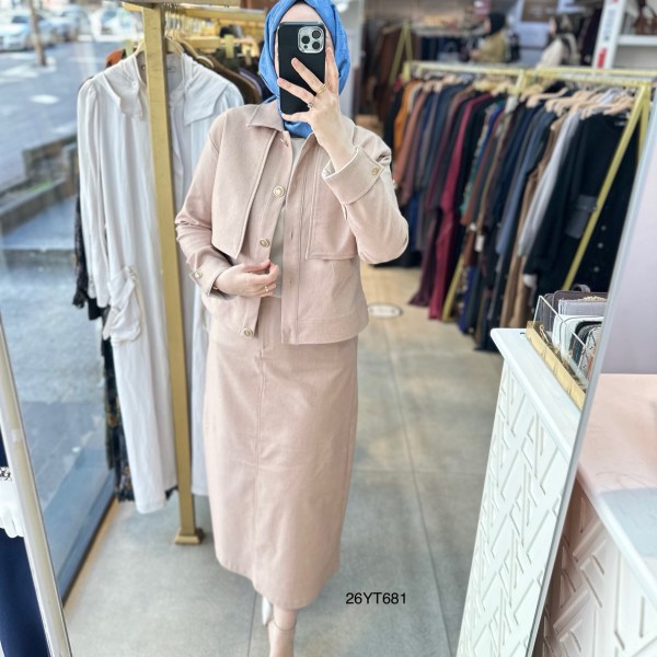 26YT681 Armine Trend Düğmeli Takım - Görsel 6