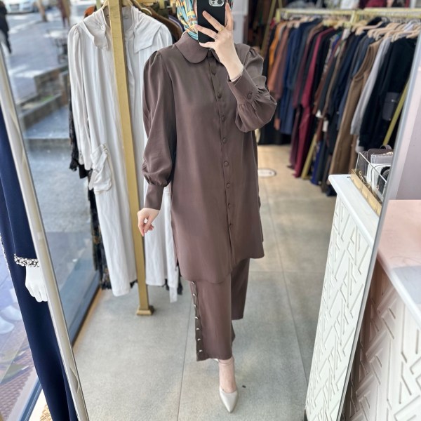 8668 Pantolonu Düğme Detaylı Takım - Görsel 10