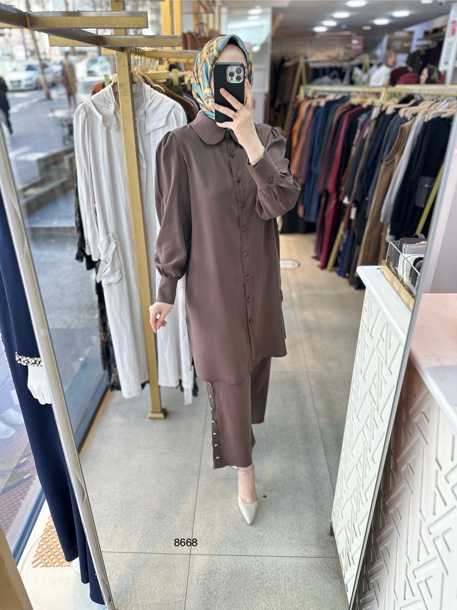 8668 Pantolonu Düğme Detaylı Takım - Görsel 10