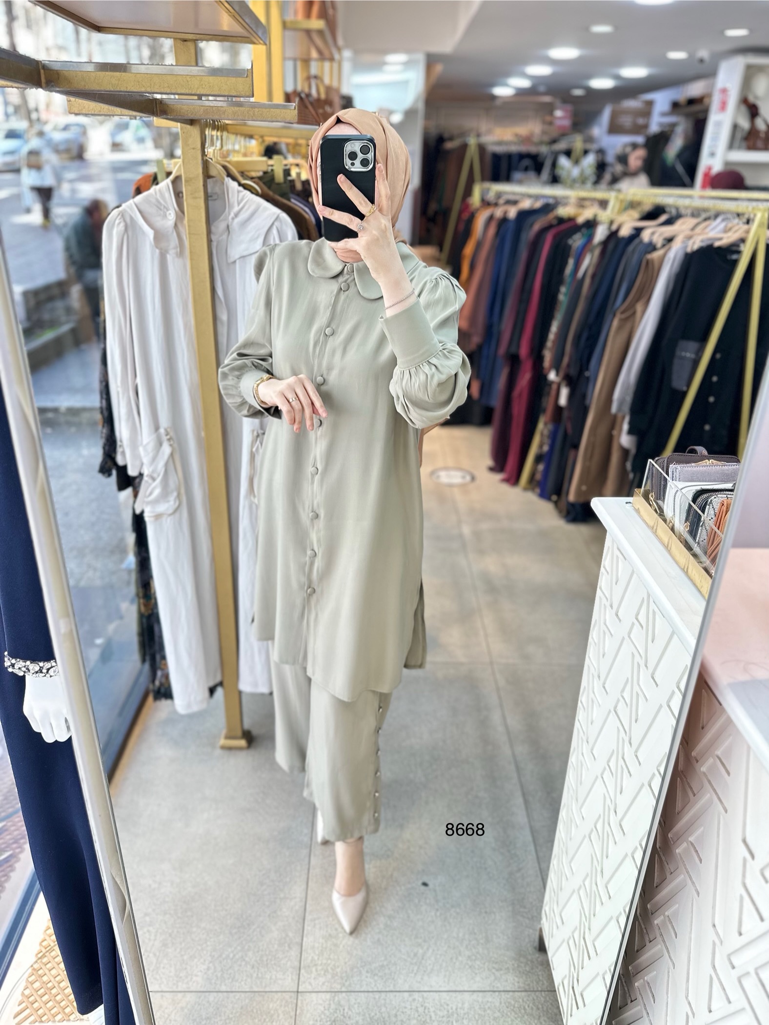 8668 Pantolonu Düğme Detaylı Takım - Görsel 7