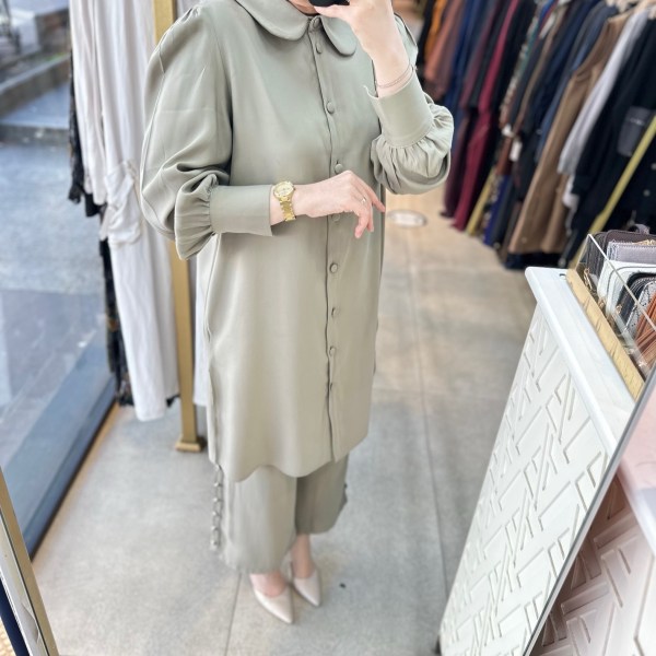 8668 Pantolonu Düğme Detaylı Takım - Görsel 6