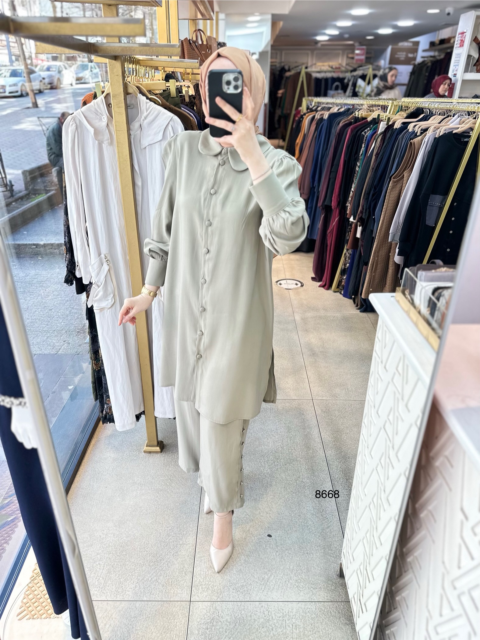 8668 Pantolonu Düğme Detaylı Takım - Görsel 16