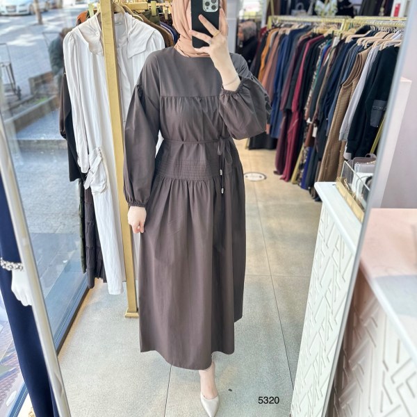 5320 Belden Bağlamalı Elbise - Görsel 1