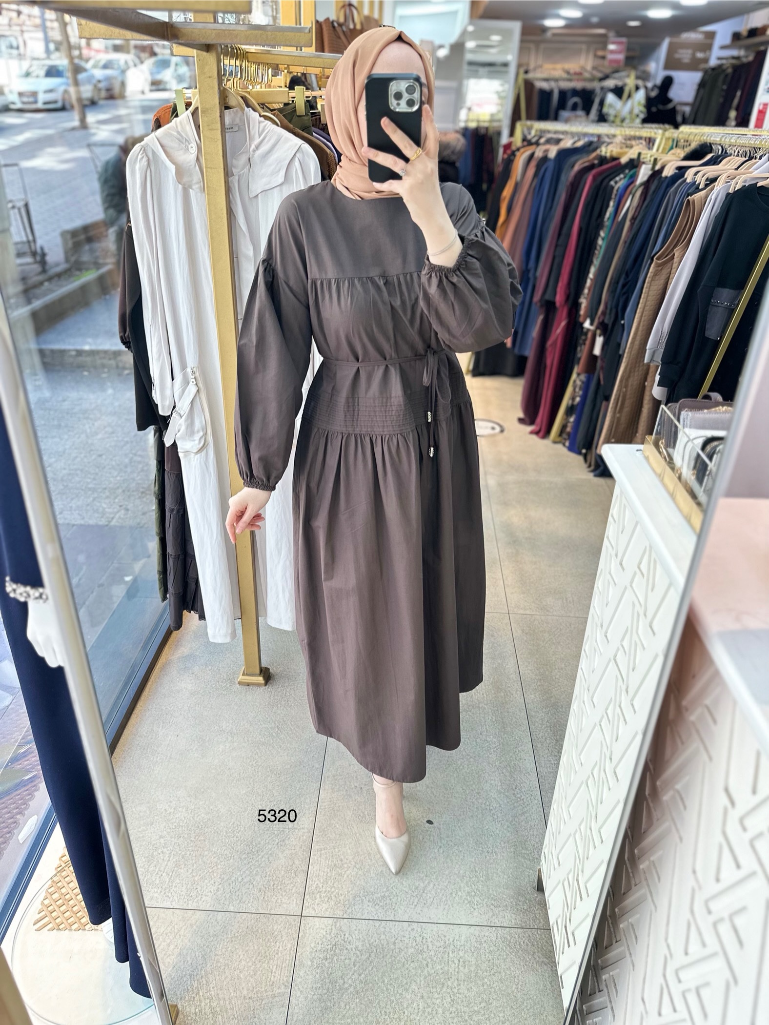 5320 Belden Bağlamalı Elbise - Görsel 2